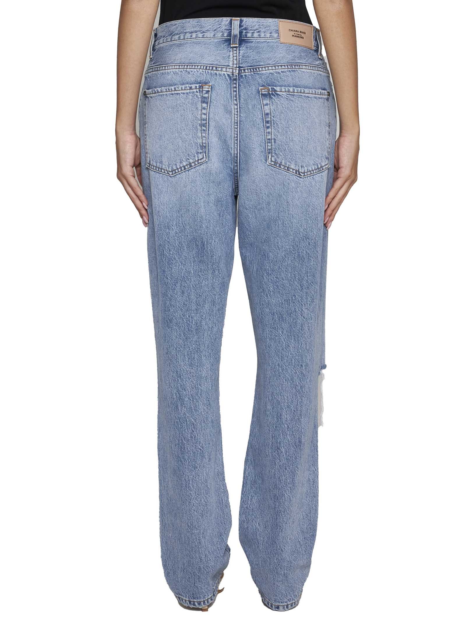 7 For All Mankind X Chiara Biasi Low-rise Straight-leg Jeans In Blue