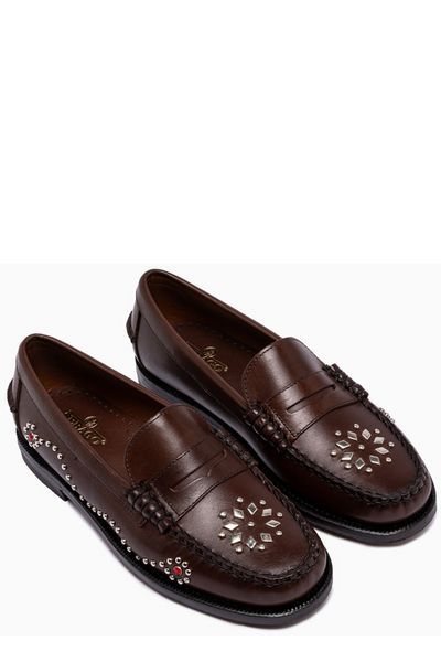 Sebago Dandette Studs Embellished Slip-on Loafers In Black