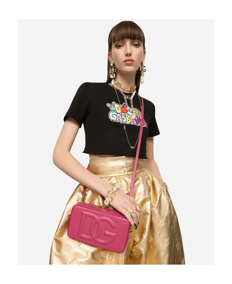 Dolce & Gabbana Embossed-logo Cross-body Bag In Red
