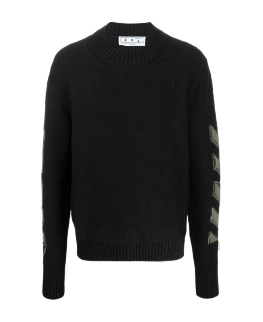 Off-white Arrows Motif Knitted Jumper In Black