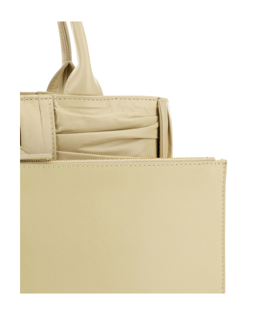 BOTTEGA VENETA BOTTEGA VENETA WOVEN PLEATED TOP HANDLE TOTE BAG