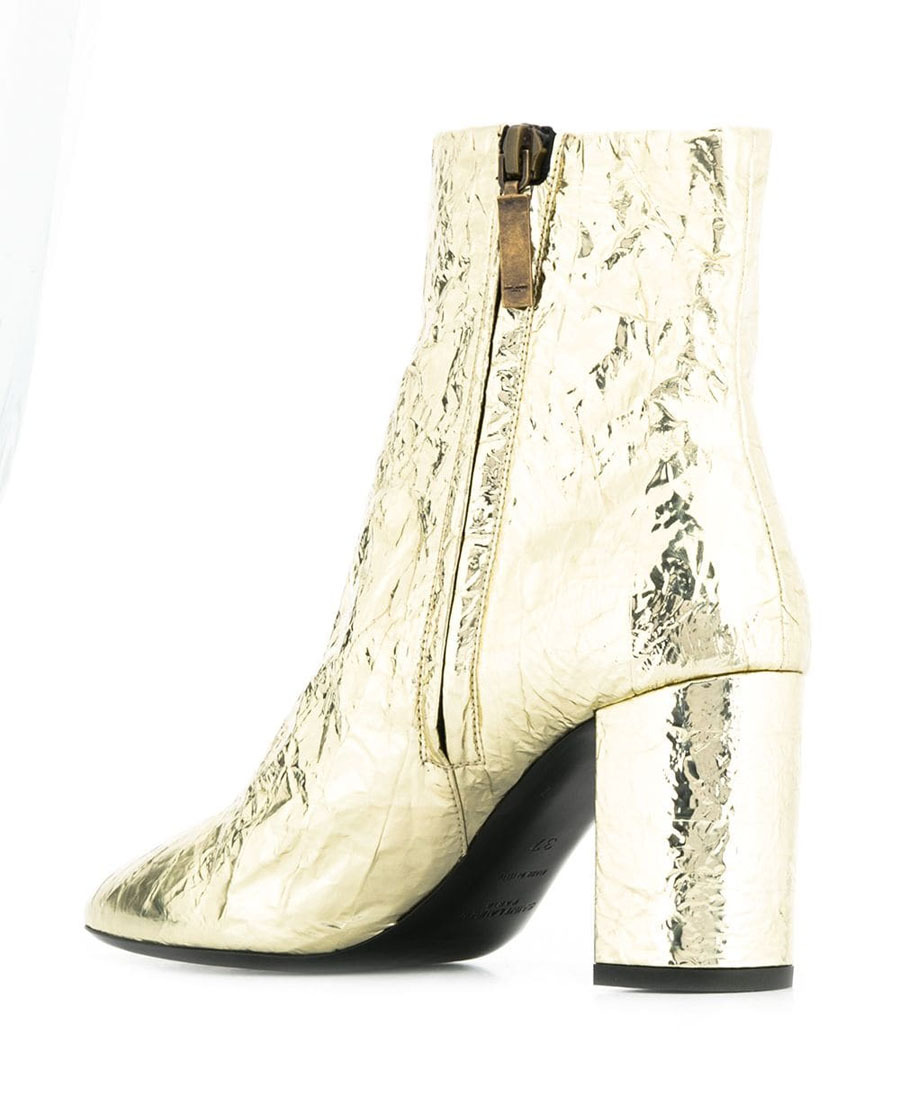 Shop Saint Laurent Lou Ankle Boots In White