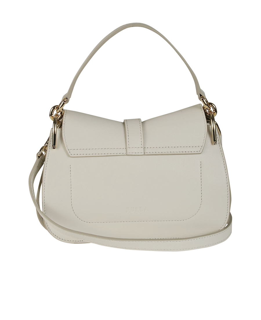 Furla Logo-buckle Leather Shoulder Bag In White