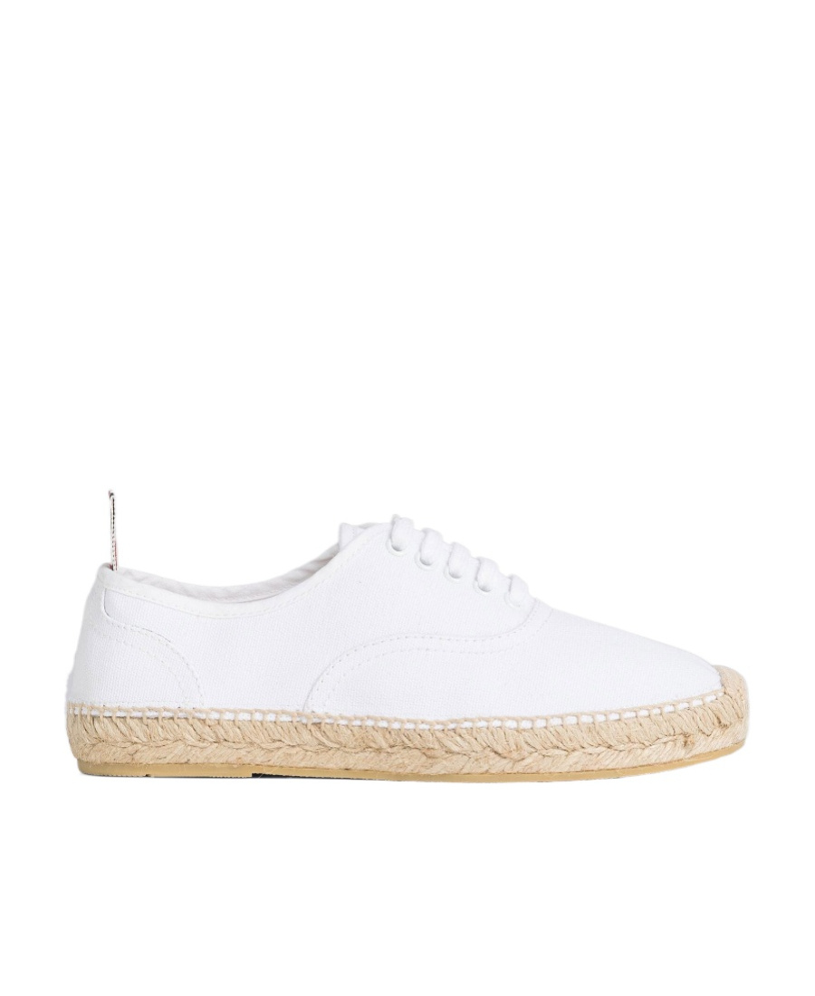 Thom Browne Heritage Jute Sole Low-top Sneakers In White