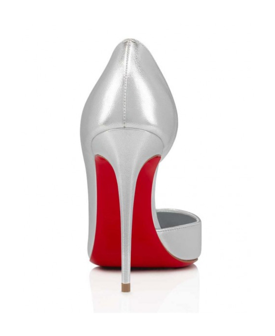 Christian Louboutin Miss Z Pumps In Silver Laminated Nappa Leather In White
