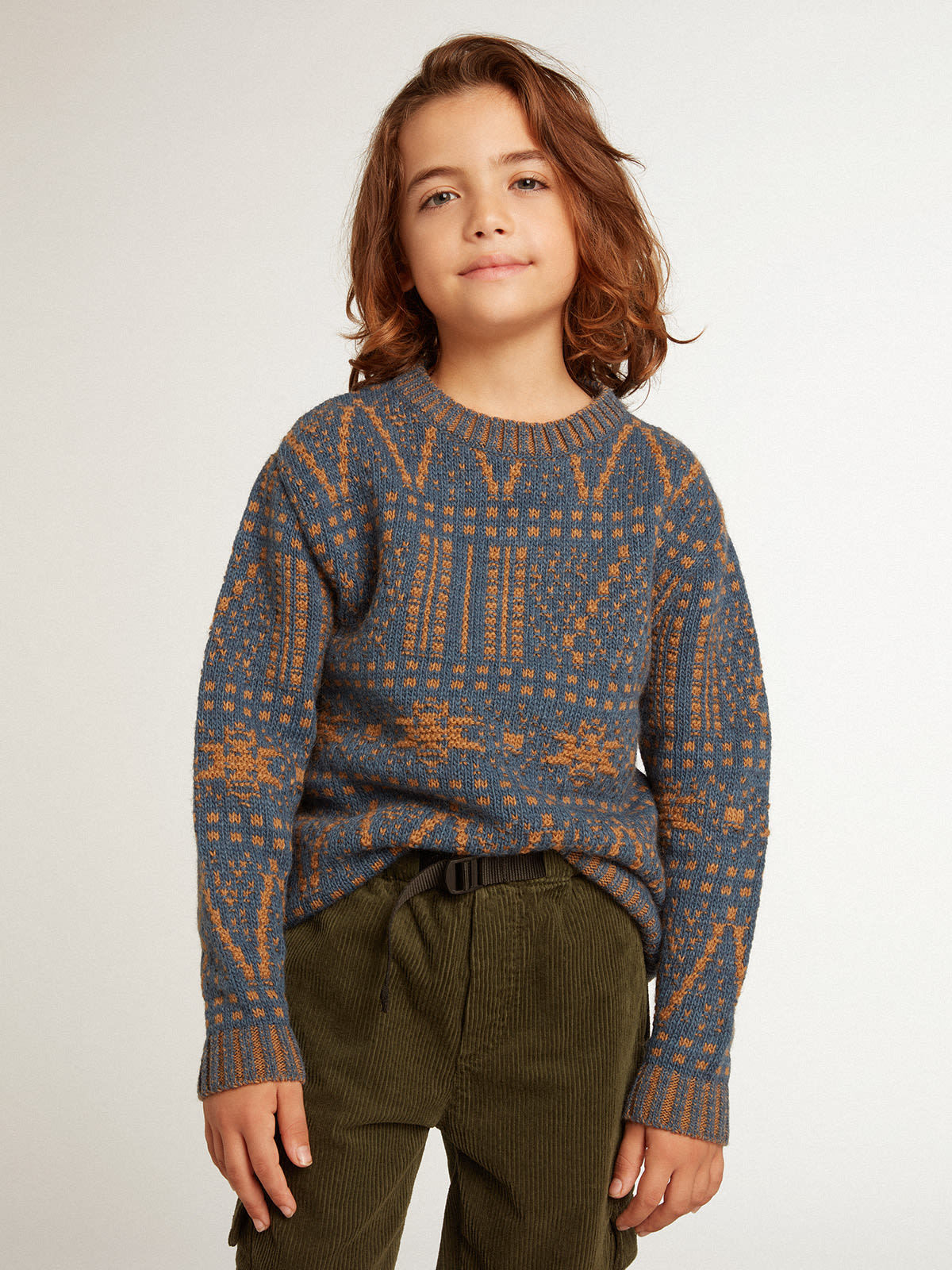 Golden Goose Phil Island Pattern Woolen Sweater In Black