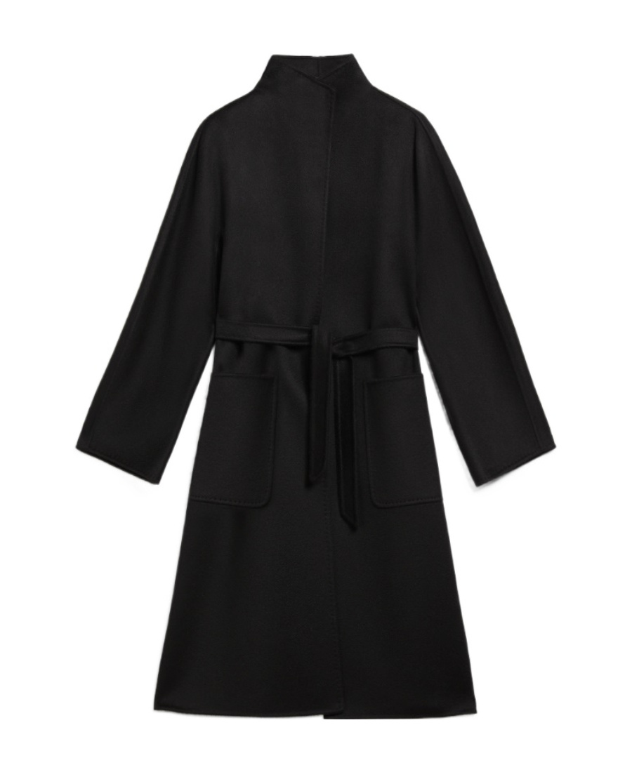 Max Mara Lilia Belted Long-sleeved Coat In Black