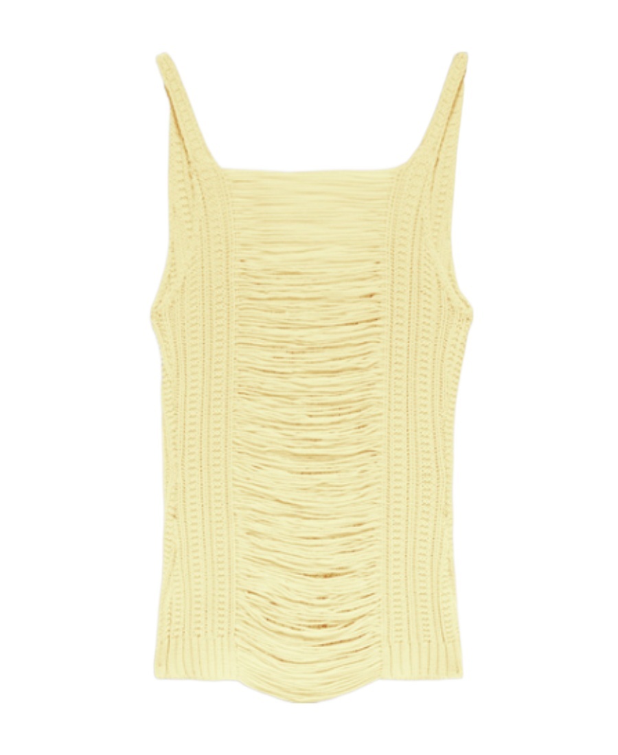 Blumarine Knitted Tank Top In Yellow