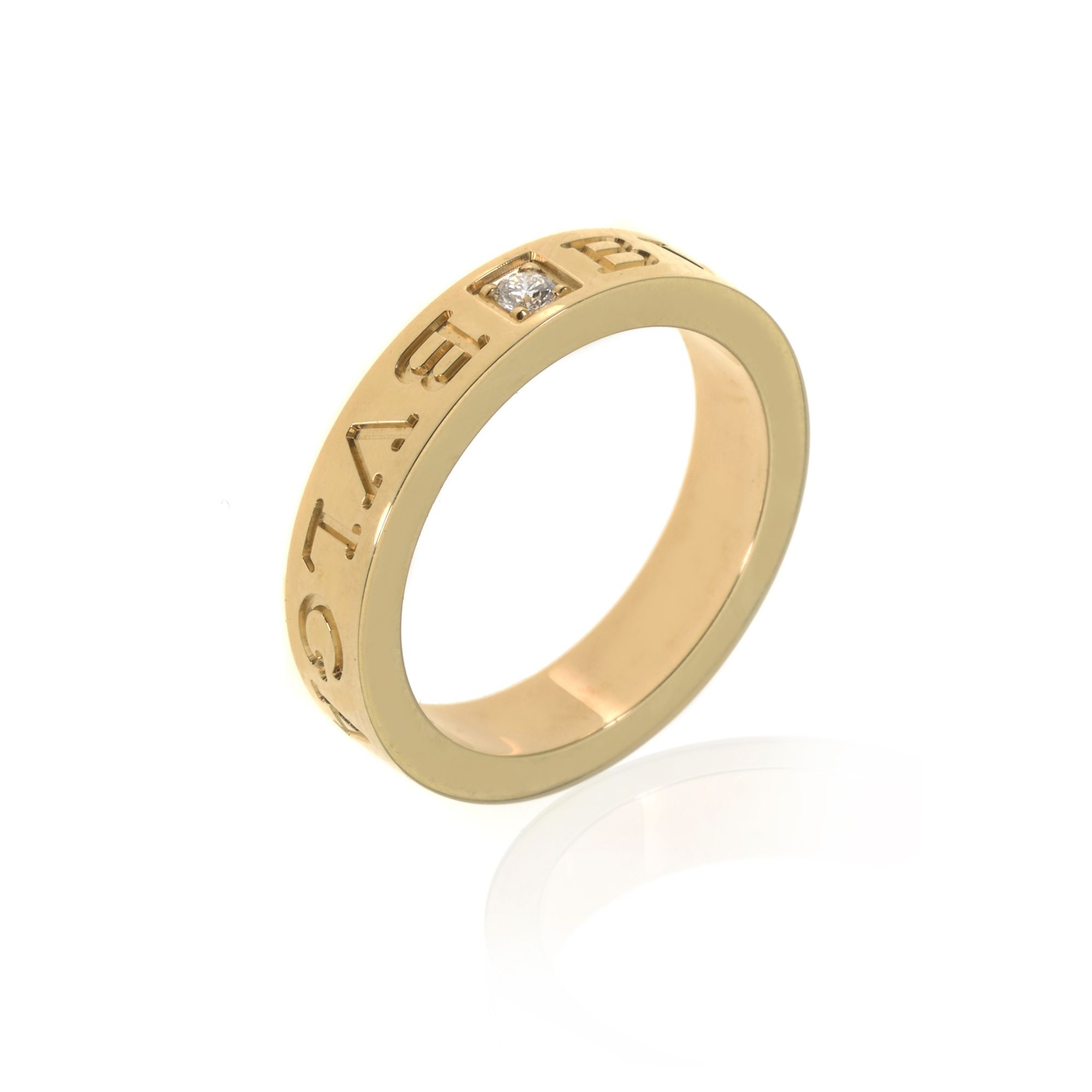 Bvlgari Womens Yellow Gold B.zero1 18ct Yellow-gold And 0.04ct Brilliant-cut Diamond Ring In Yellow