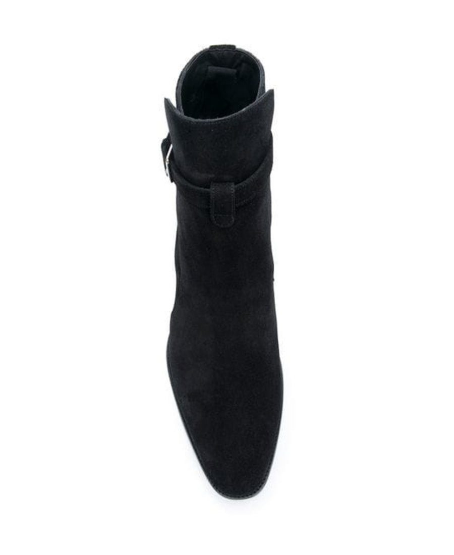 Saint Laurent Short Boots With Low Heels In Black
