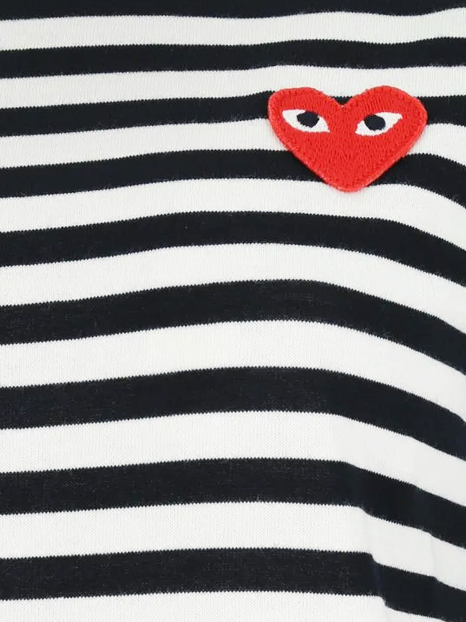 Comme Des Garçons Play Heart-patch Striped Cotton T-shirt In White