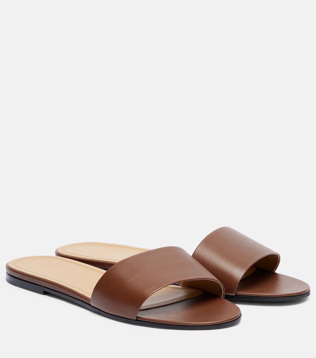 The Row Signum Leather Slides In Multi