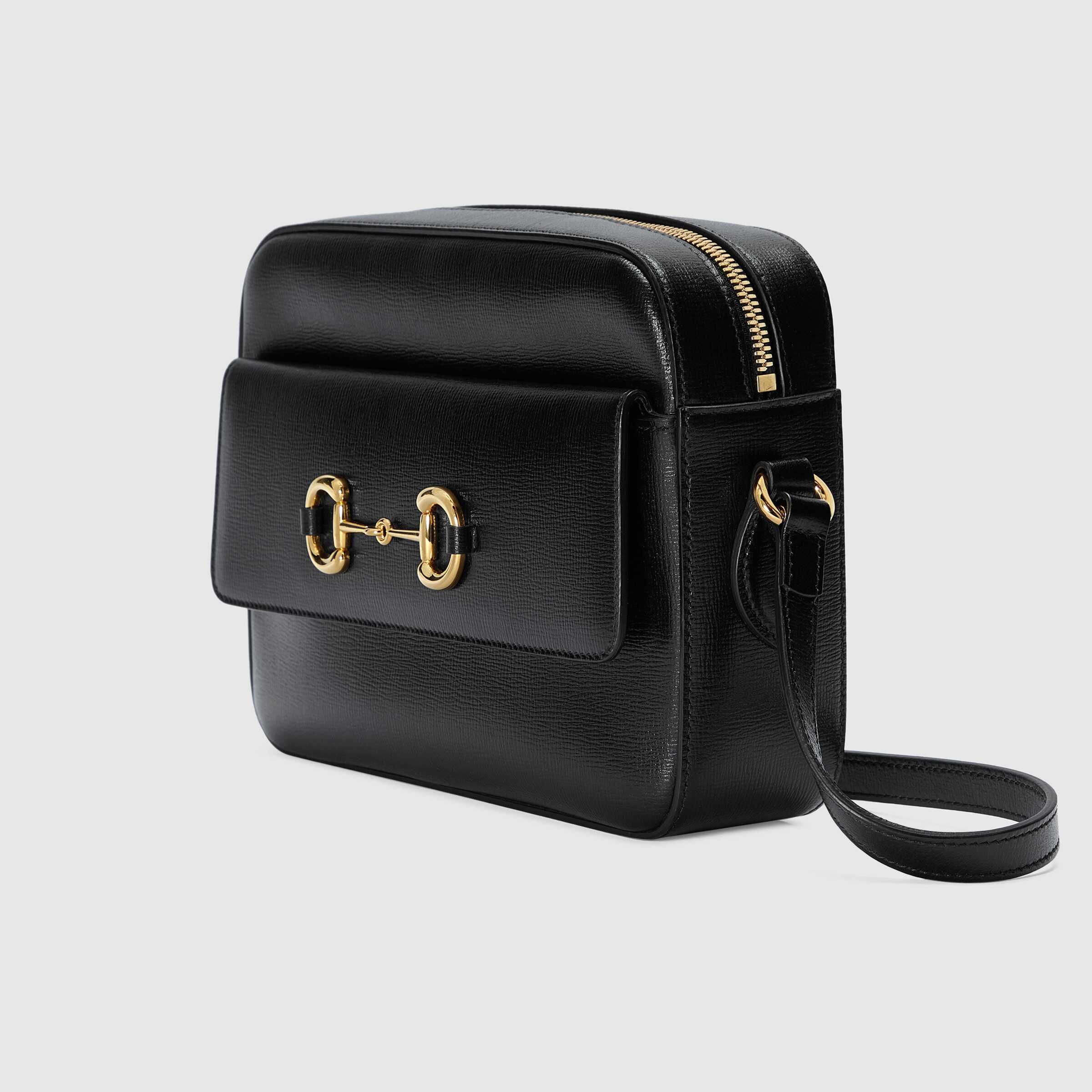 Gucci Horsebit 1955 Leather Crossbody Bag In Black