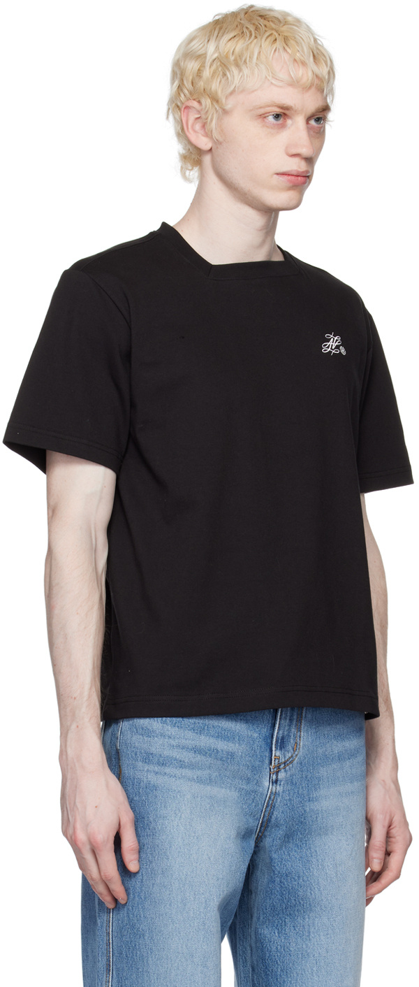 Ader Error T-shirt With Round Neck And Short Sleeves In Black
