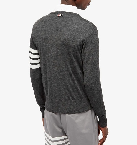 Thom Browne Dark Gray Wool 4-bar Sweaters In Black