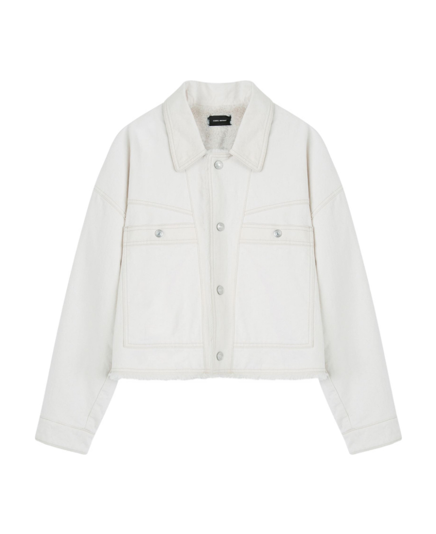 Shop Isabel Marant Paoleta Denim Jacket In White