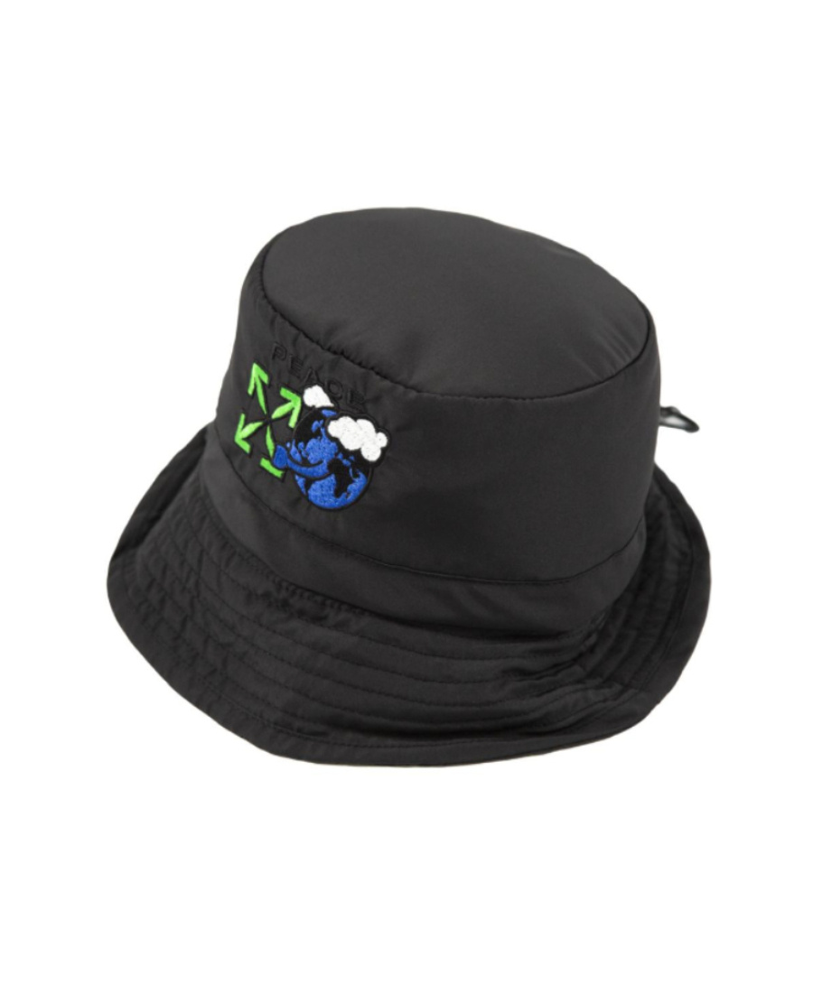 Off-white Logo Fisherman's Hat In Black