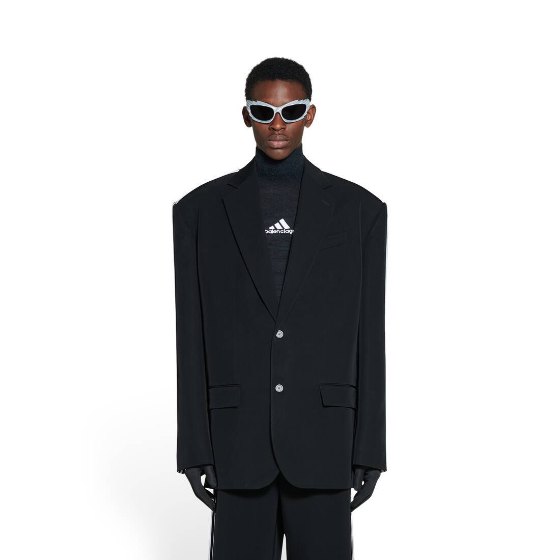 BALENCIAGA X ADIDAS STRIPED BLAZER