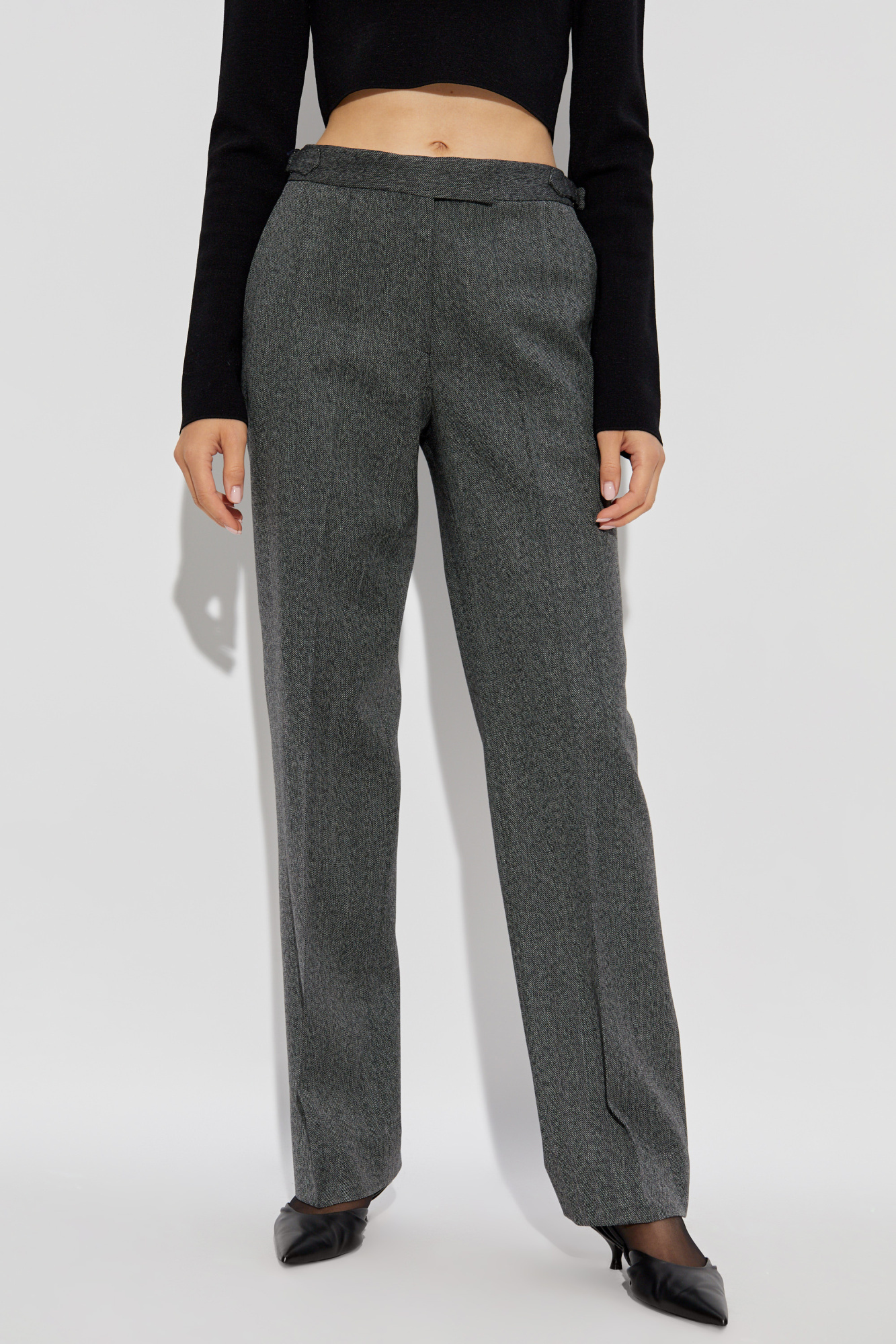 Shop Officine Generale Tailored Trousers In Black