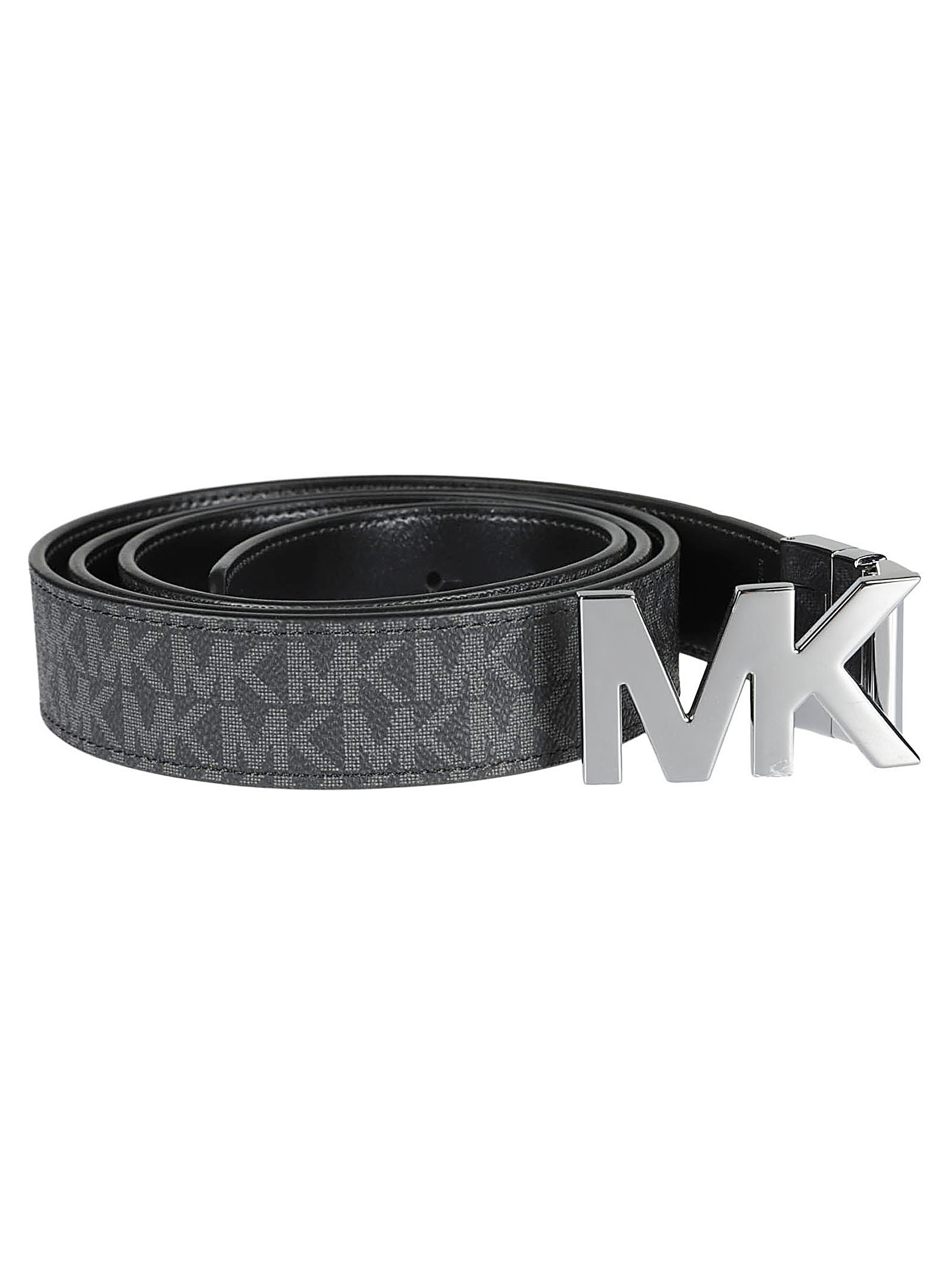 Michael Michael Kors Reversible Logo Buckle Belt In Black