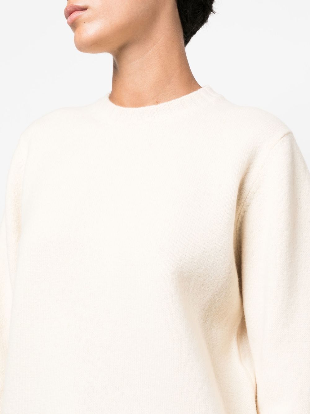 Jil Sander Wool Crew Neck Jumper In White