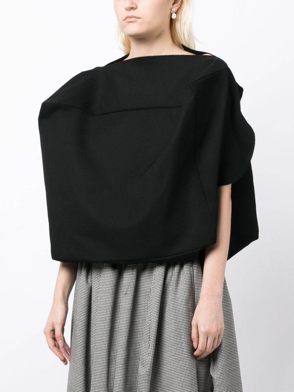 Shop Comme Des Garçons Bubble Shoulder Blouse In Black