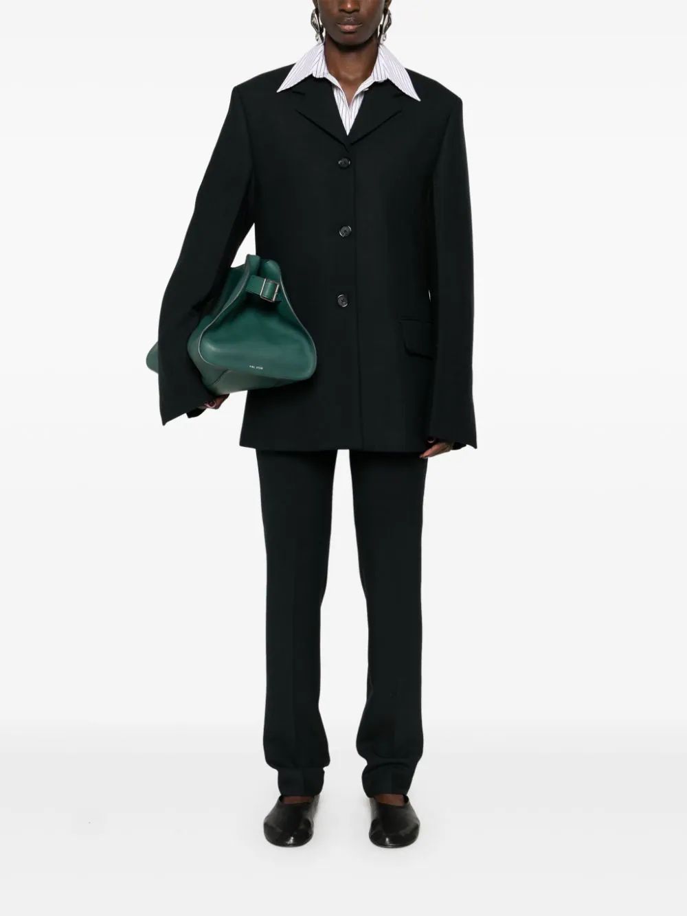 Shop Totême Long-sleeved Suit Coat In Black