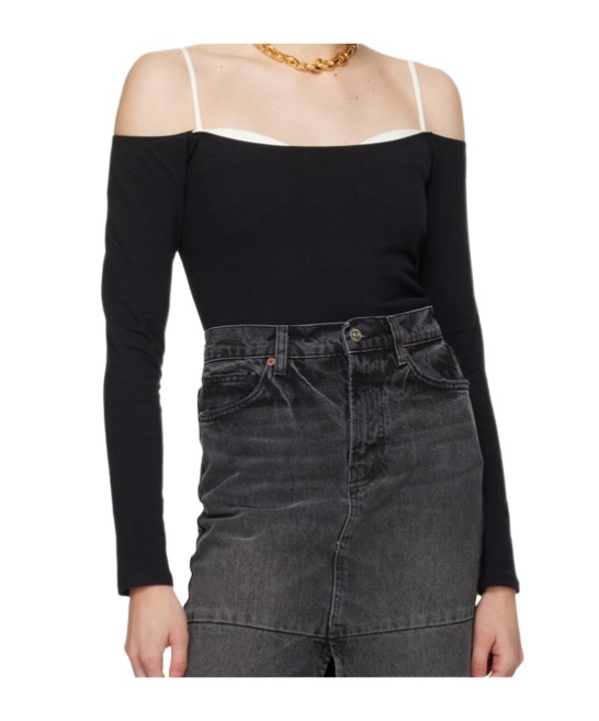 Reformation Long Sleeve T-shirt In Black