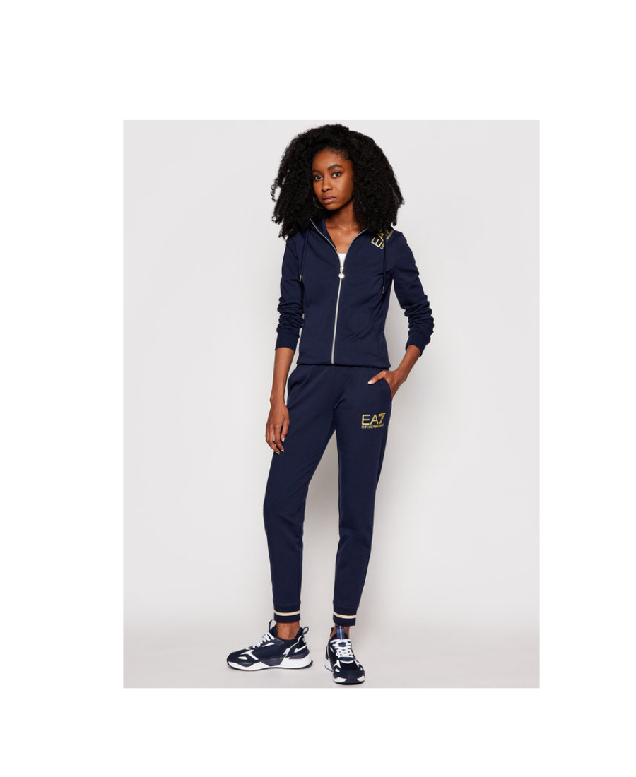 Emporio Armani Logo Hooded Casual Jacket In Black