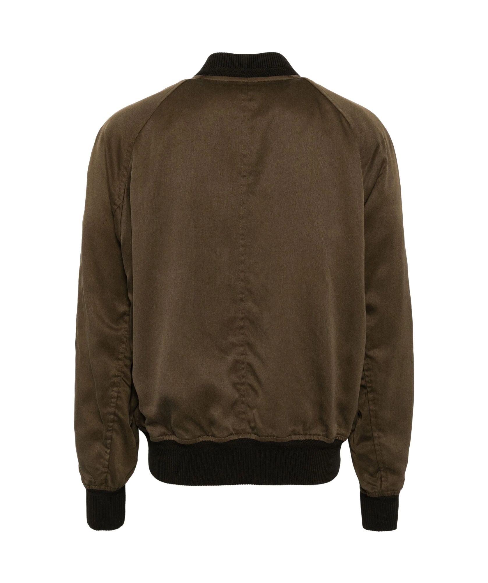 Tom Ford Ribbed Bomber Jacket With Button Accents In Green
