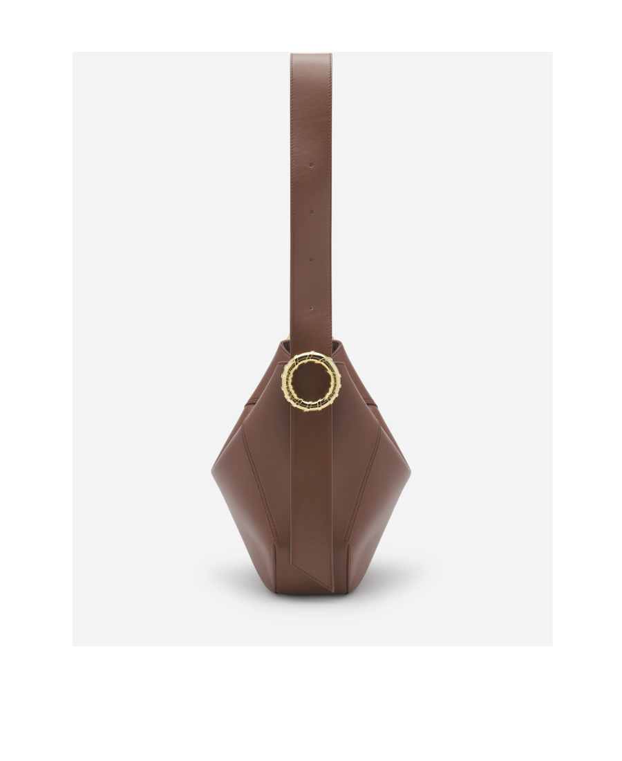 Shop Lanvin Melodie Leather Shoulder Bag In Brown