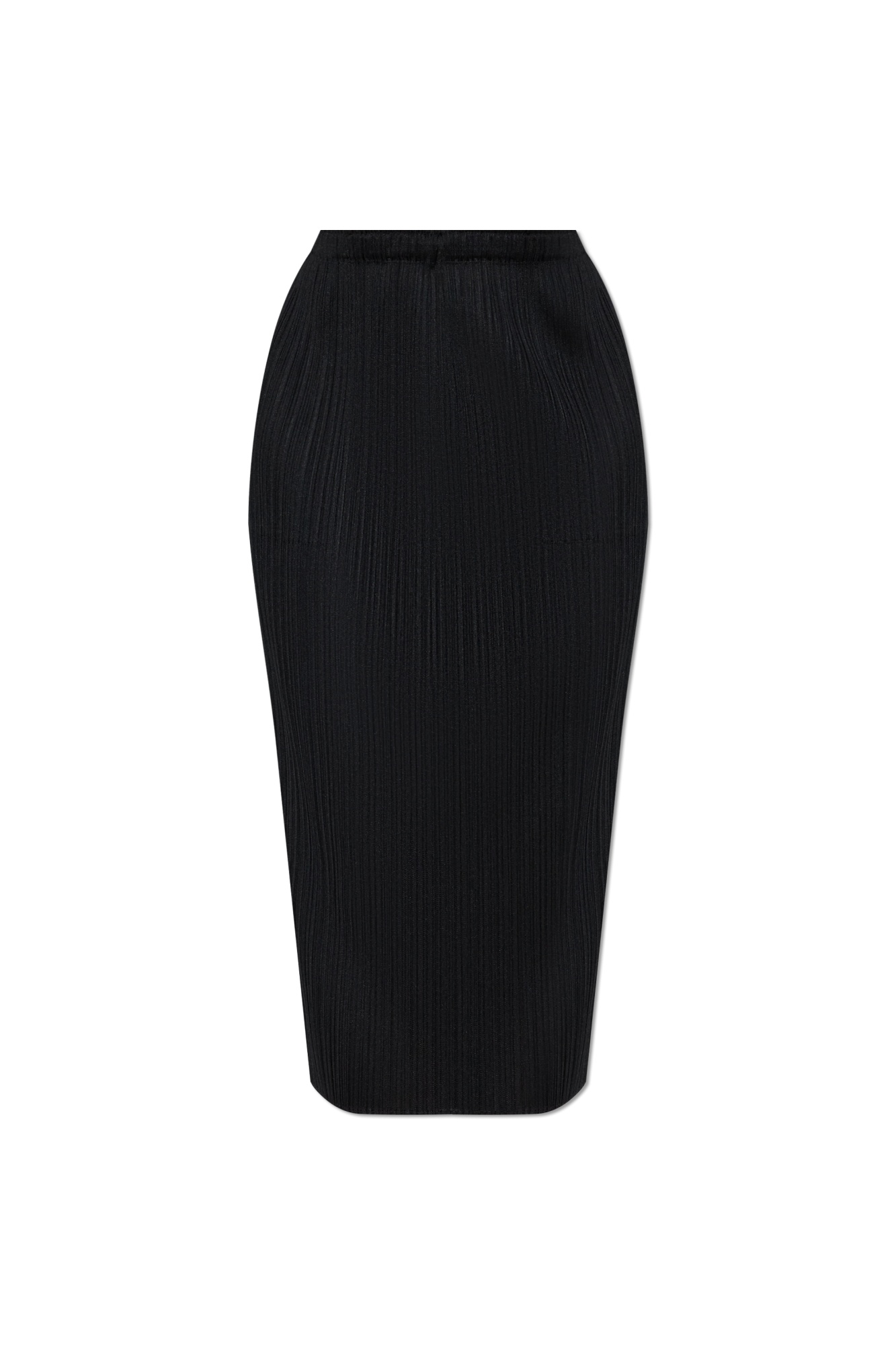 Issey Miyake Pleated Midi Skirt In Black