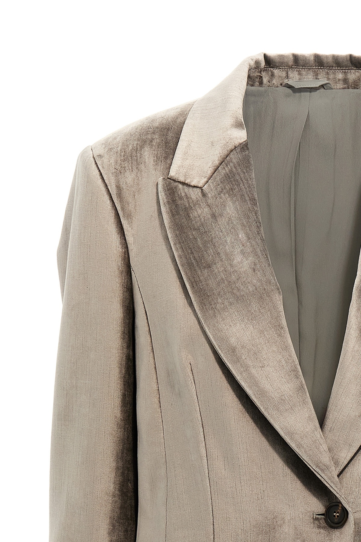 Brunello Cucinelli Single-breasted Chenille Blazer Blazer And Suits Gray In Gray