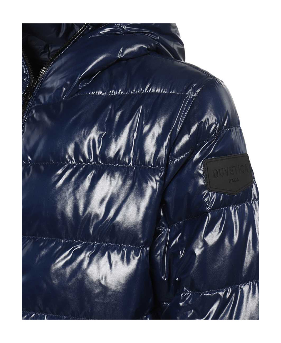 Duvetica Glossy Hooded Jacket In Black