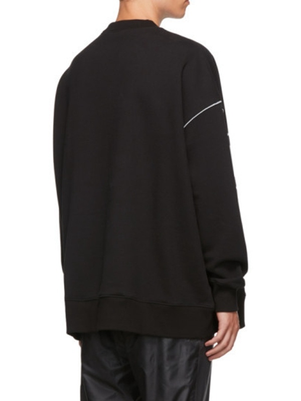 We11 Done Logo Round Neck Sweater In Black