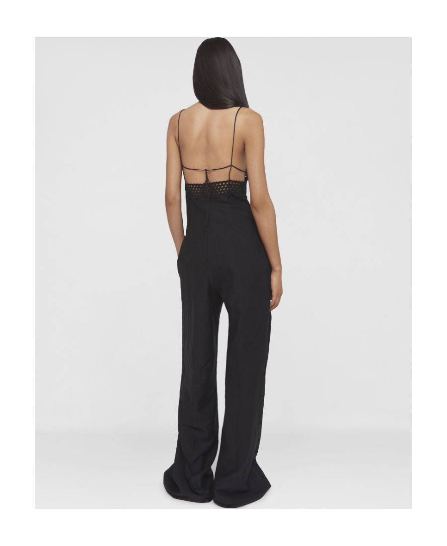 Stella Mccartney Broderie Anglaise Bustier Jumpsuit In Black