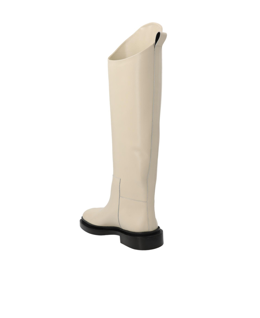 Jil Sander Off-white Riding Tall Boots In Nude