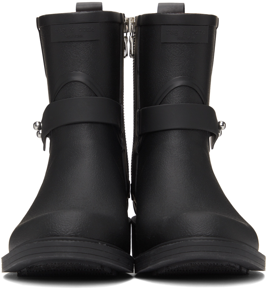 RAG & BONE SIDE ZIPPER SPLICING RAIN BOOTS