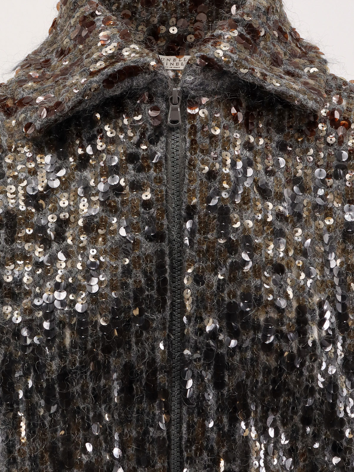 Brunello Cucinelli Embellished Crewneck Knitwear With Ribbed Accents
