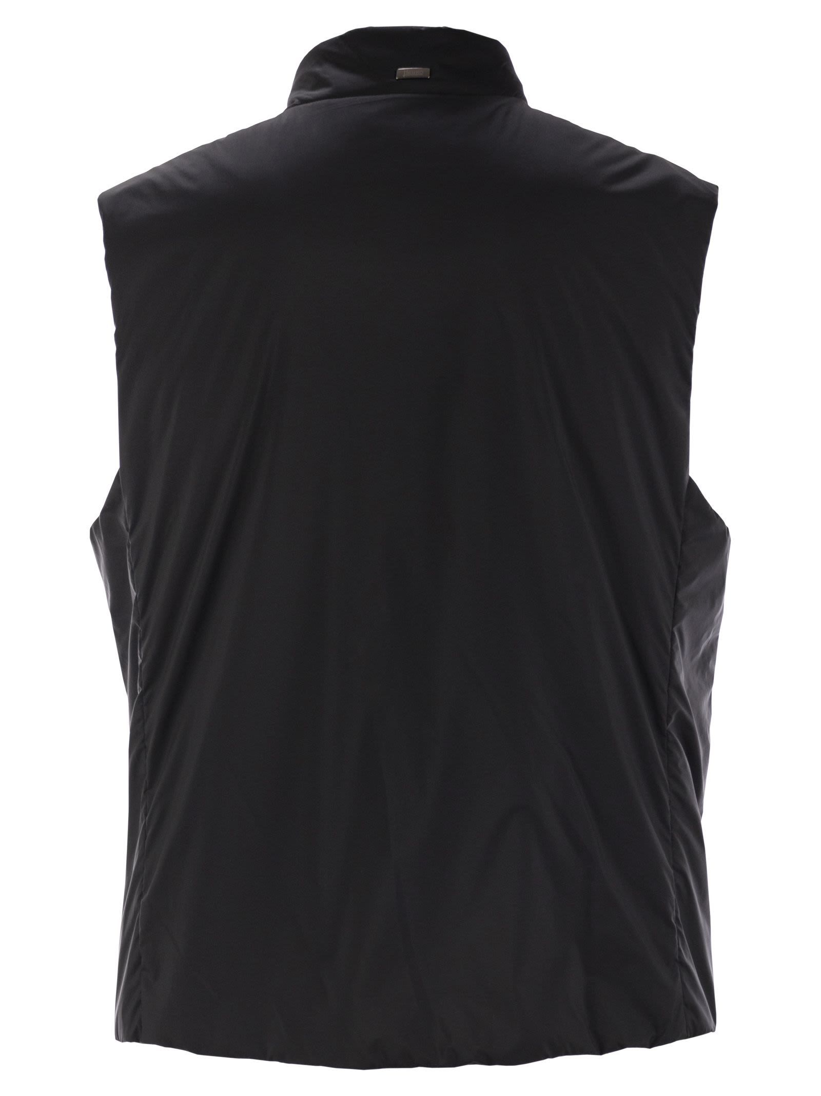 Herno High-collar Microfibre Gilet With Zip Closure