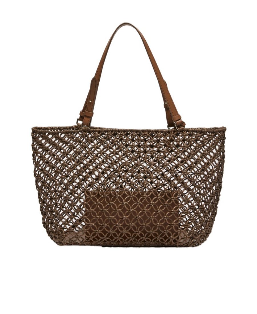 Max Mara Hollowed Out Handbag In Brown