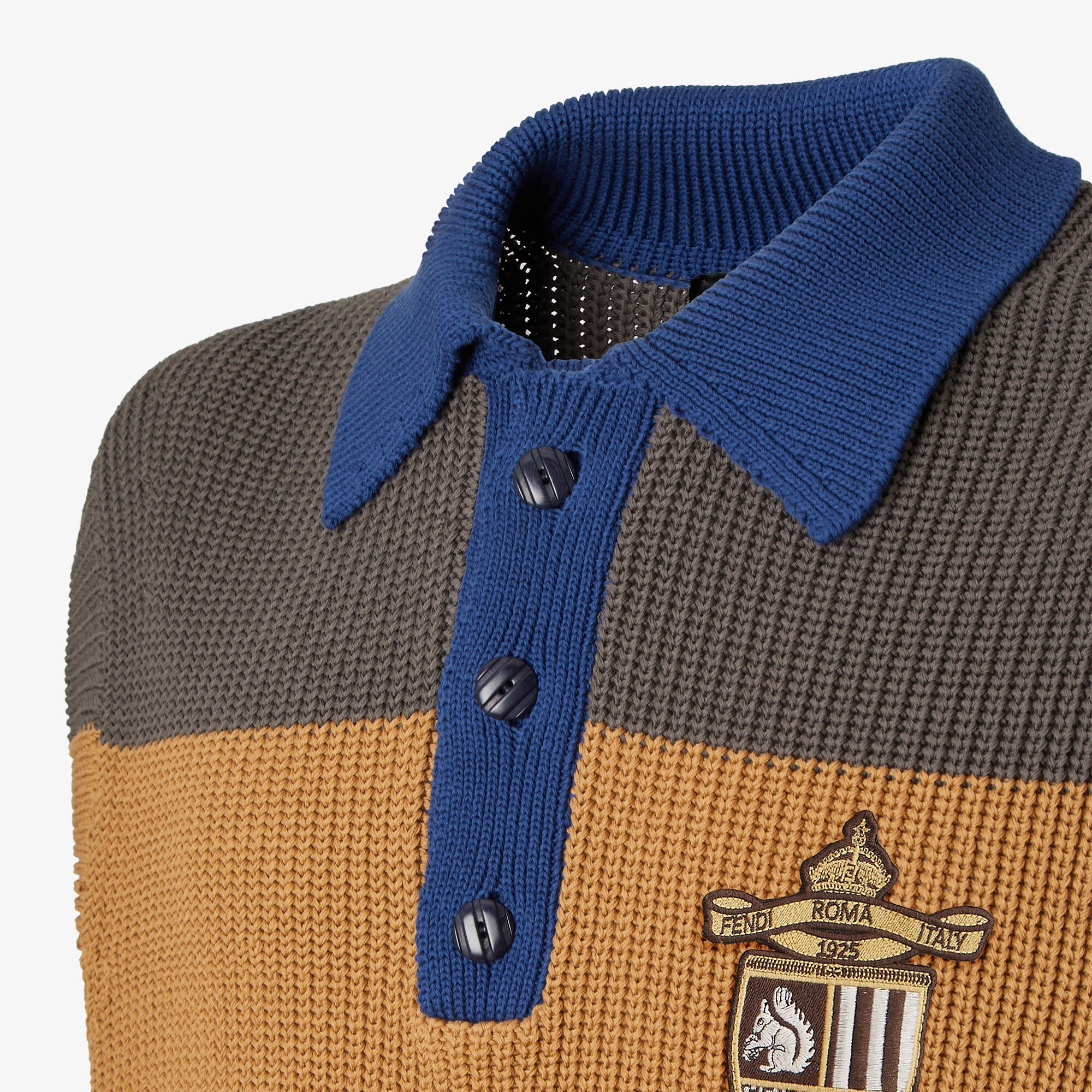 Fendi Cotton Polo Shirt In Brown