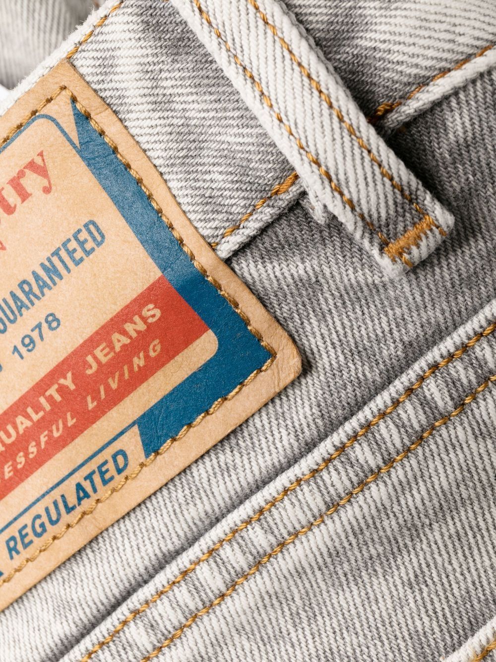 Diesel Grey Straight-leg Denim Jeans In Light-wash In White