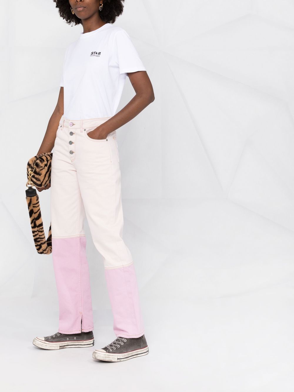Golden Goose Item O-neck Short-sleeved T-shirt In White