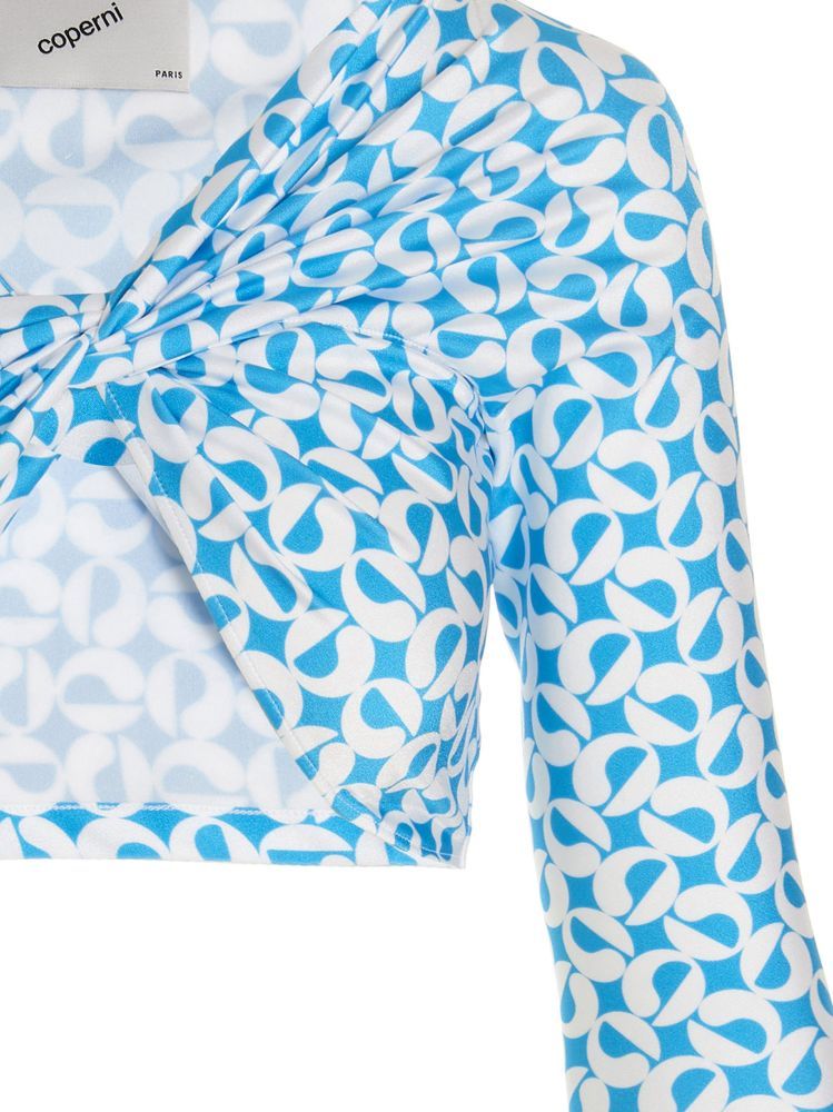 Coperni Kink Long-sleeved Blouse In Blue