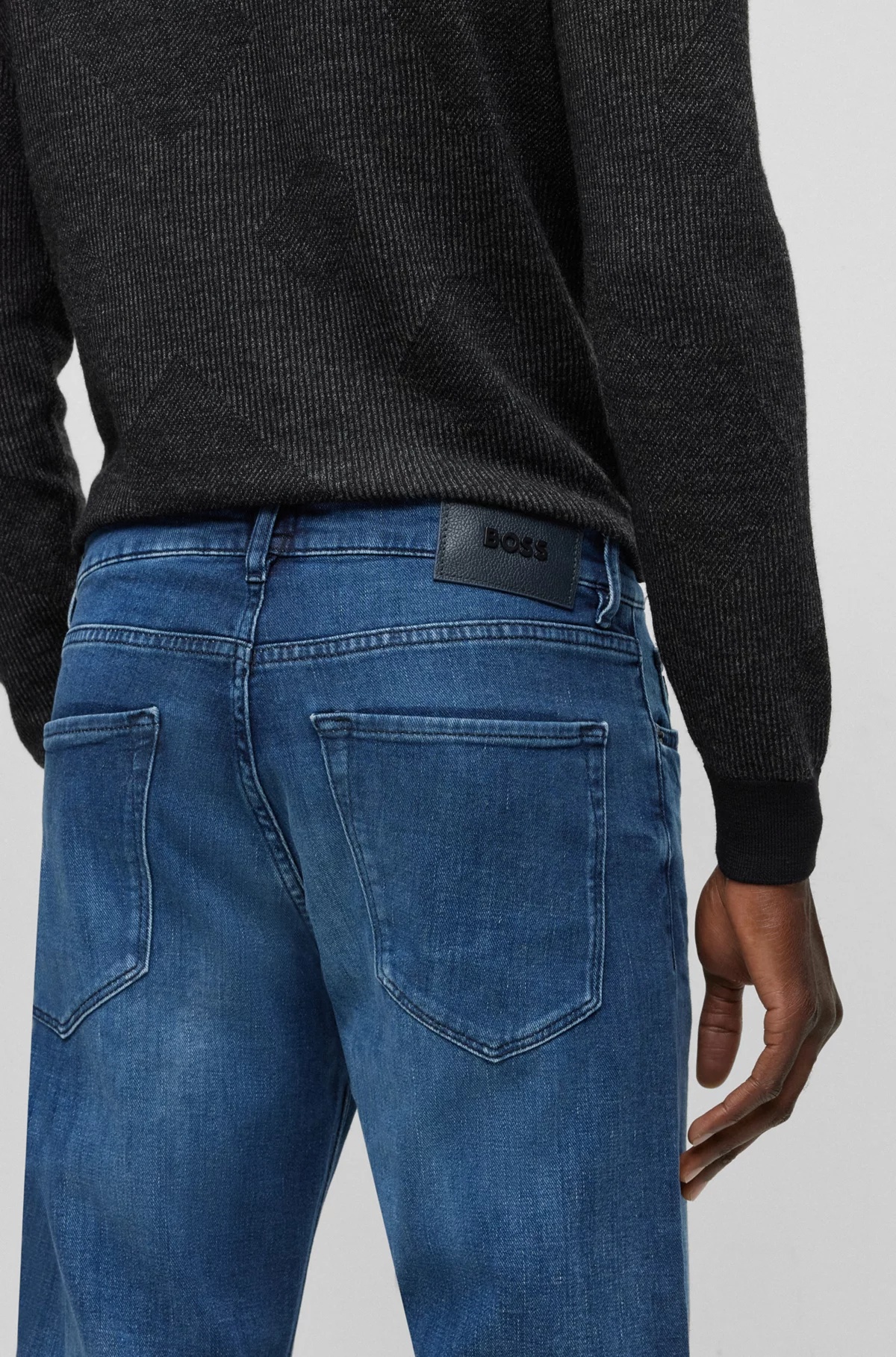 Hugo Boss Regular-fit Jeans In Italian Cashmere-touch Denim In Blue
