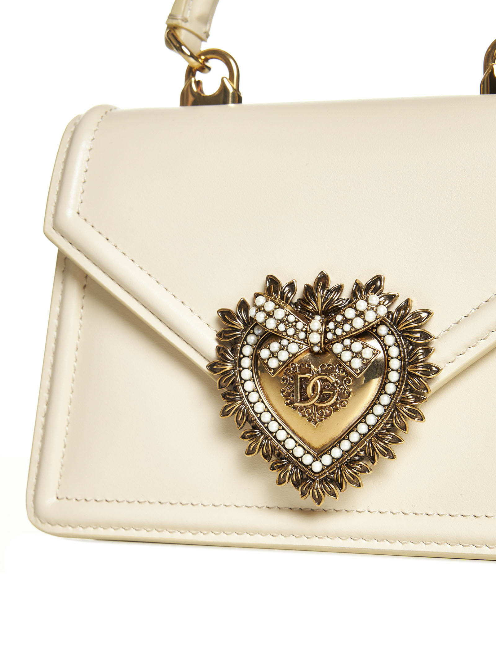 Dolce & Gabbana Dolce Gabbana Devotion Small Tote Bag In White