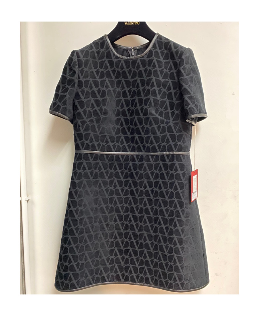 Valentino Jacquard Mini Dress In Black