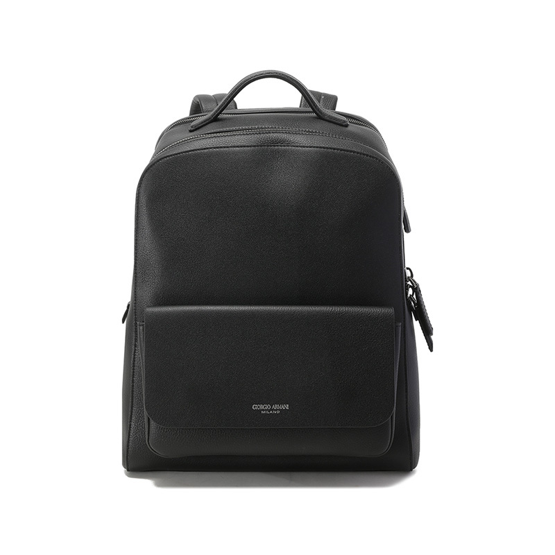 Giorgio Armani Logo-stamp Leather Backpack