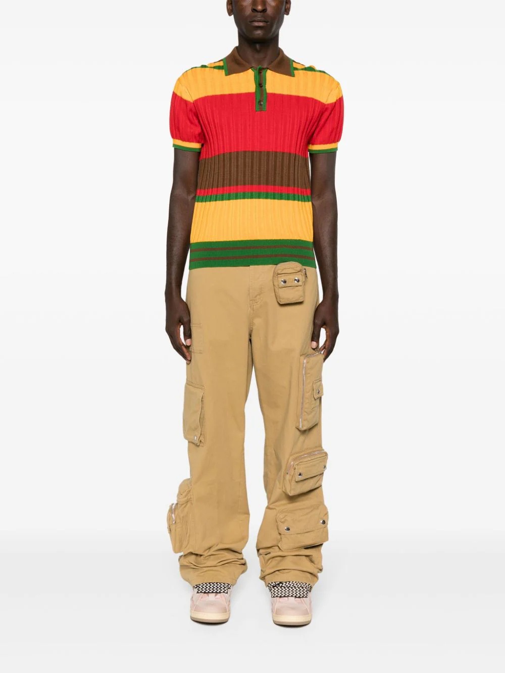 Lanvin X Future Utility-pockets Straight Trousers In Nude